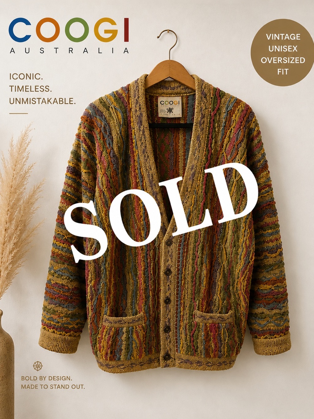🔥 COOGI AUSTRALIA TEXTURED CARDIGAN 
Iconic. Statement. Collector-worthy.